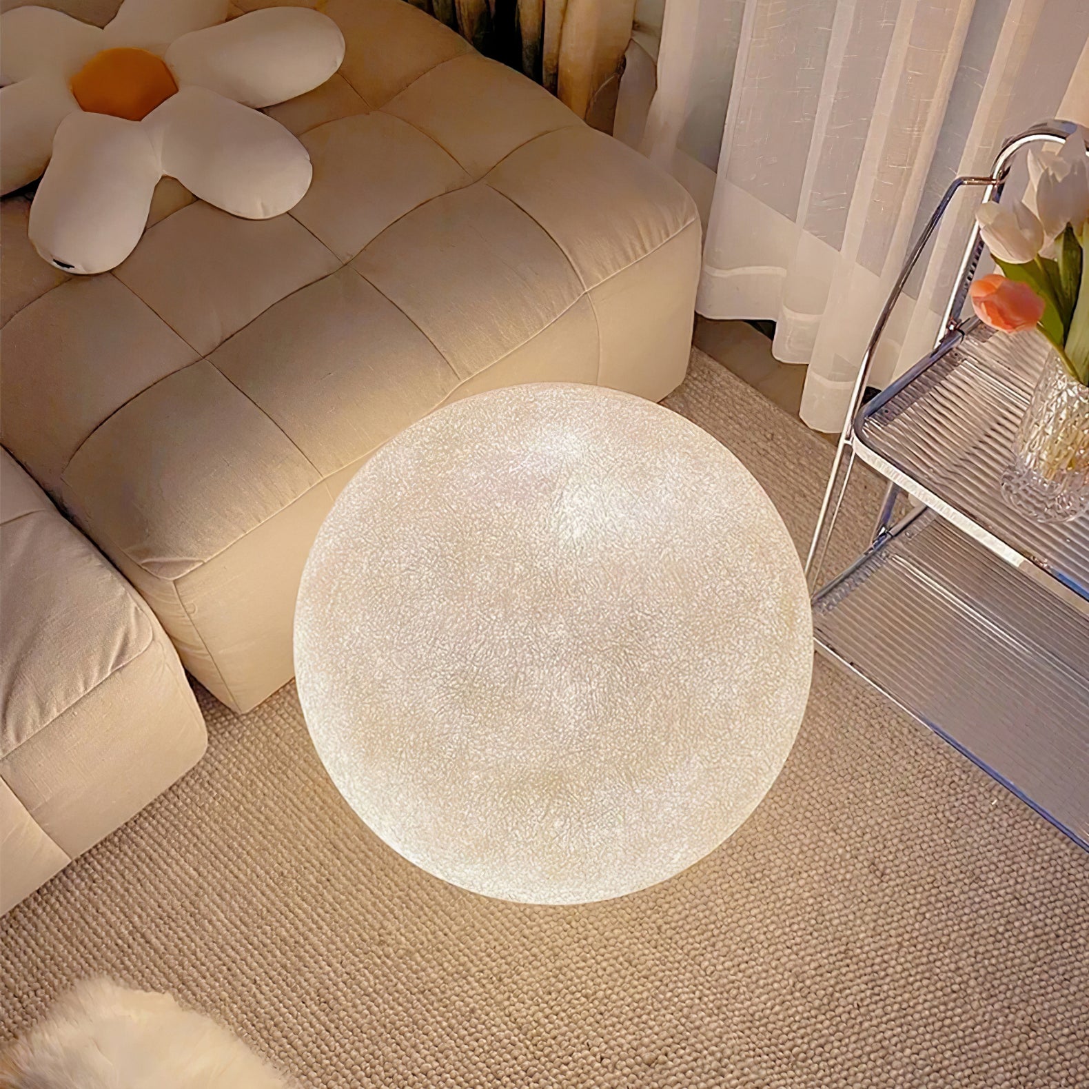 Moon Table Lamp - Modern LED Night Light for Bedroom, Nursery & Office - Soft Glow & Energy Efficient Lighting for Relaxation & Sleep