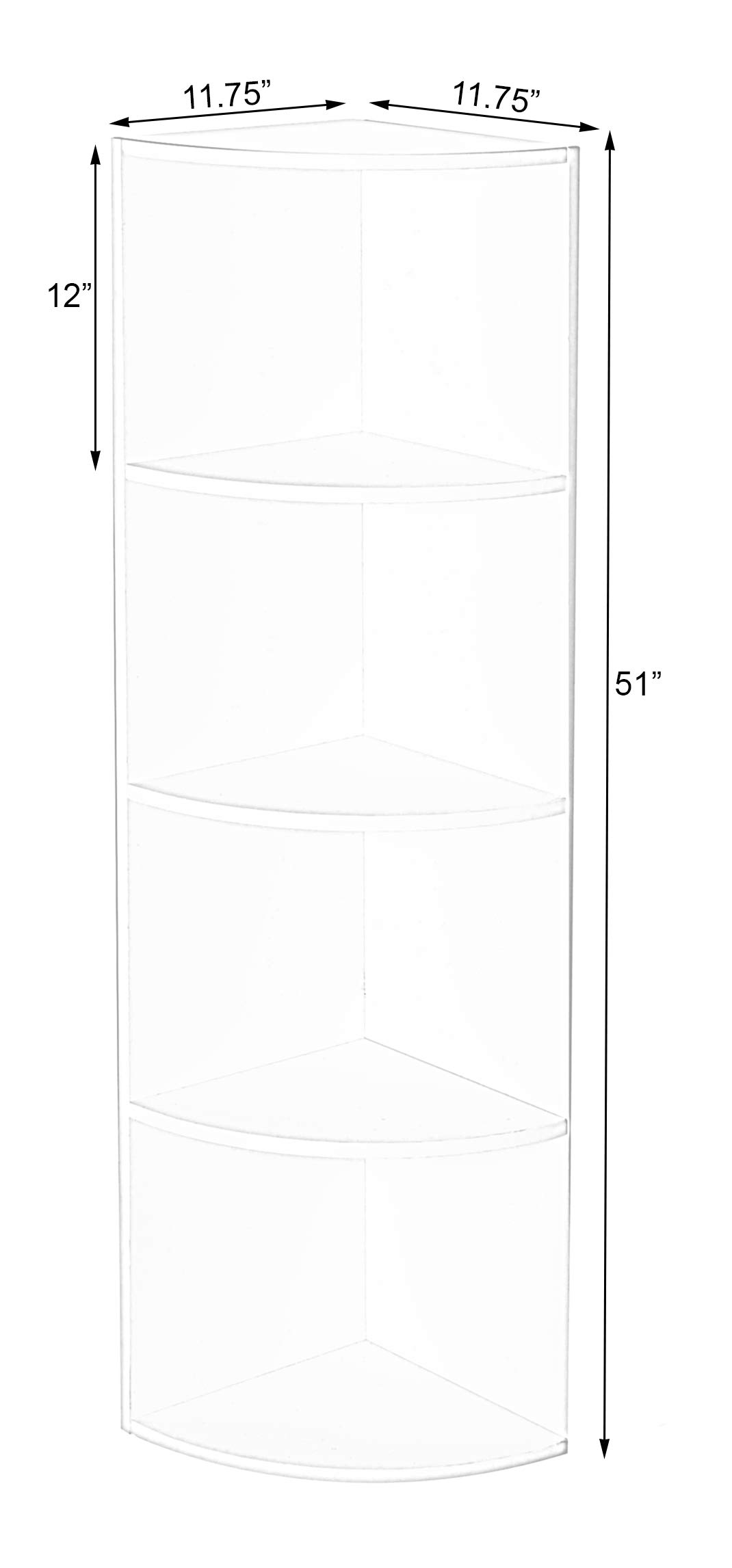 Sturdy 4-Tier White Wooden Corner Bookshelf for Small Spaces - Perfect for Home Office, Living Room, Bedroom, Classroom & Library Storage | Space-Saving Shelf Organizer for Books, Decor & Essentials