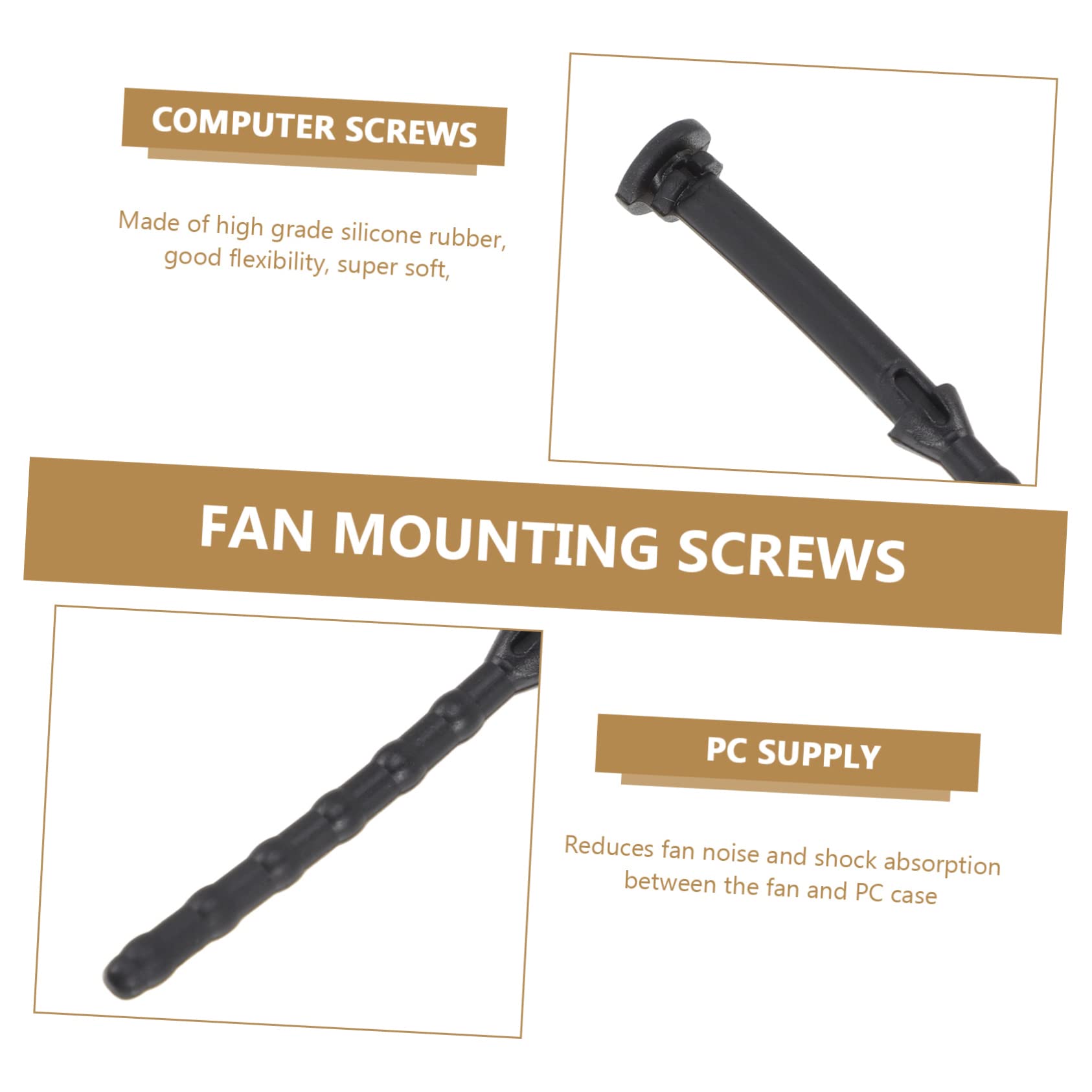 16 Pcs Shock-Absorbing Nails Rivets for PC Case Fans - Computer Case Vibration Dampeners, Noise Reduction Pins, Fan Screw Accessories - Perfect for Gaming PC, Workstation & Server Builds