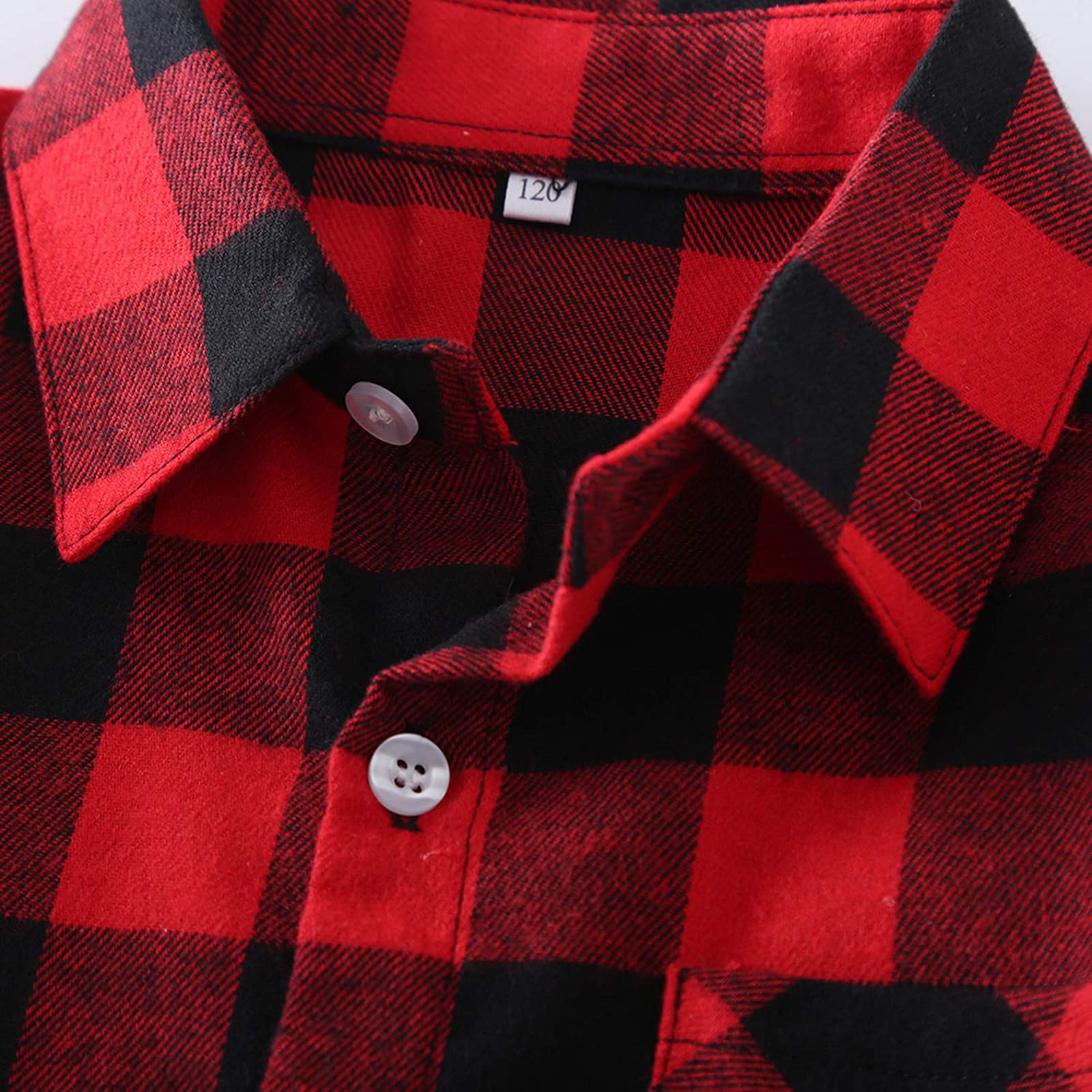 Boys & Girls Plaid Flannel Shirt Long Sleeve Button Down Dress Shirt for Kids 2T-8T - Perfect for School, Family Photos & Fall Outfits
