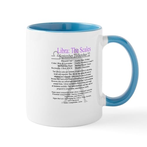 White/Blue Inside - Libra Traits Mugs
