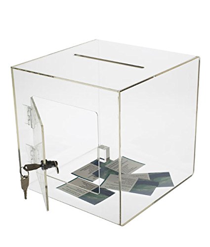 Premium Clear Acrylic Donation Box with Locking Rear Door - 6