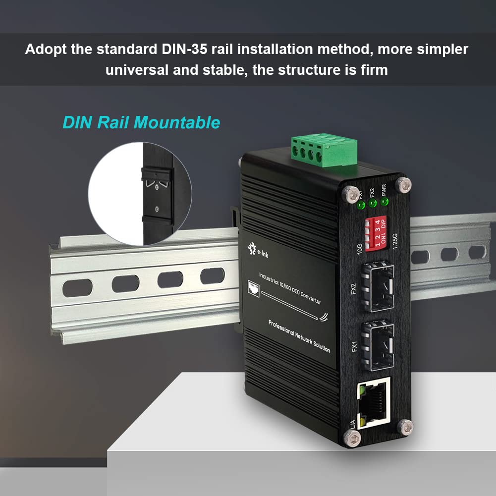 10G SFP+ to SFP+ Fiber Media Converter | 10G OEO Repeater | Gigabit Ethernet Converter | 10/100/1000Base-T RJ45 | Industrial Grade Fiber Extender | Ideal for Data Centers, Enterprise Networks & Industrial Applications