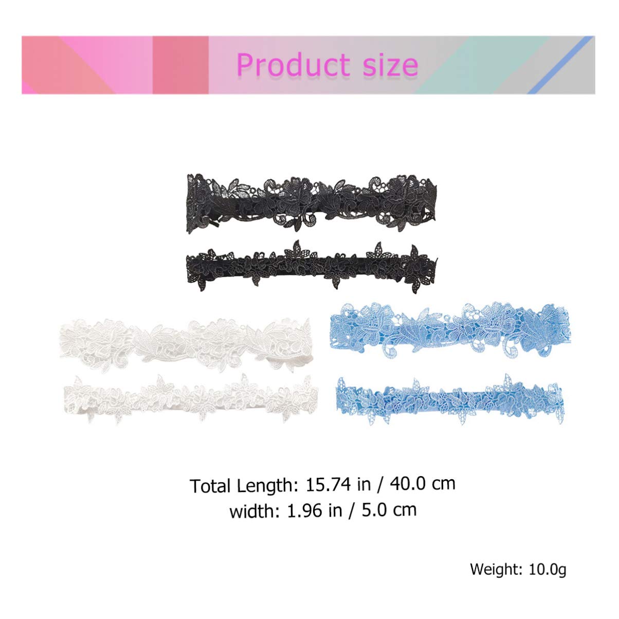 Happyyami 2-Piece Set Women's Wedding Garters - White Bridal Leg Bands for Bride & Bridesmaids, Elastic Lace Garter Belt for Wedding, Bachelorette Party & Honeymoon