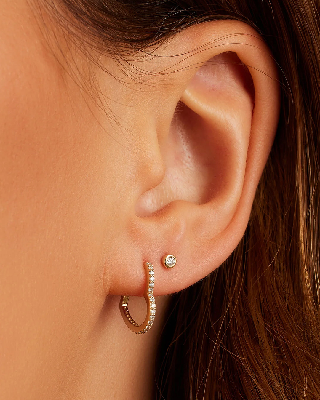 Diamond Flat Back Stud Earrings for Women - Classic Single Stud Earrings for Everyday Wear | Perfect for Work, Parties & Special Occasions