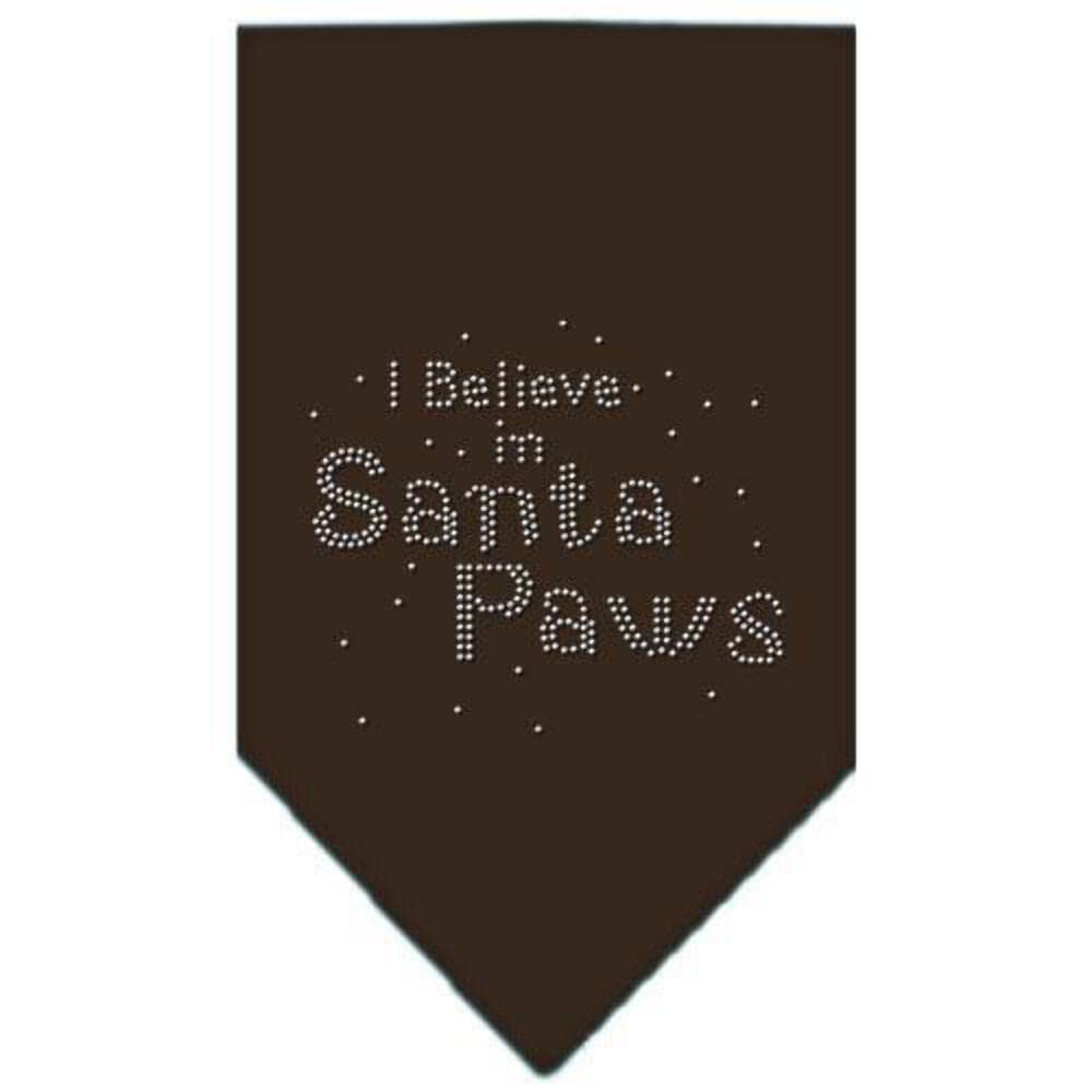 Sparkling Rhinestone Christmas Pet Bandana - 'I Believe In Santa Paws' Lime Green Small Dog Scarf for Holiday Photos & Festive Parties