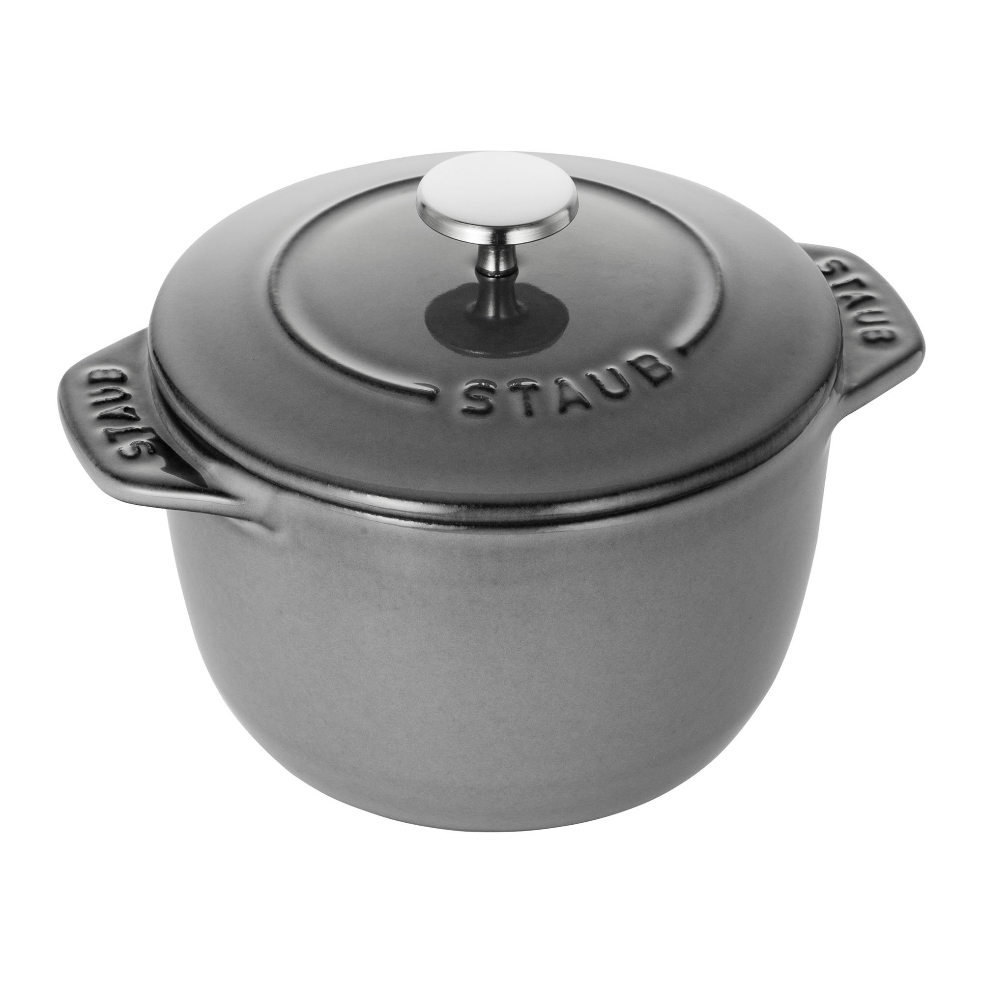 Staub 0.75-qt Cast Iron French Oven - Graphite Grey, Premium Cookware Made in France | Perfect for Baking, Braising & Serving Dishes