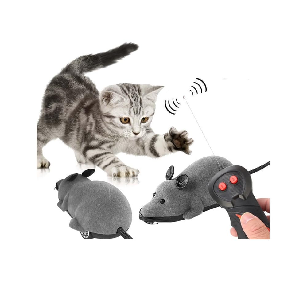 Dowkaco Interactive Electric Cat Toys for Indoor Cats - Self Playing Remote Control Cat & Dog Toy Set with Agility Course for Backyard Fun - Keep Pets Entertained & Active (2 Pack)