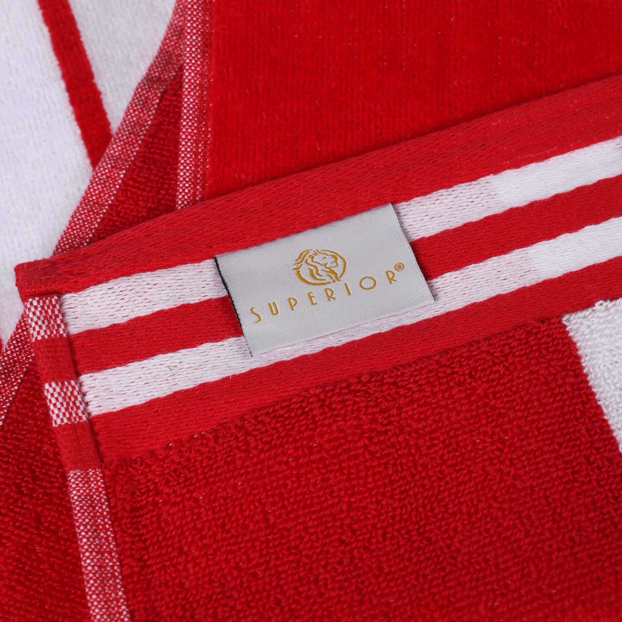 Premium Oversized Cabana Striped Cotton Beach Towel Set - 2, 4, or 6 Pack - Soft Quick-Dry Bath Towels for Pool, Beach, Vacation & Spa Days