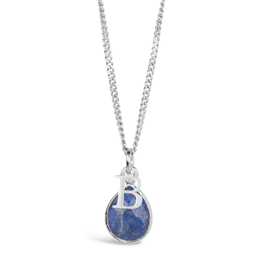 Lapis Lazuli Charm Necklace - Sterling Silver September Birthstone Jewelry for Women - Perfect Gift for Birthday, Anniversary & Special Occasions