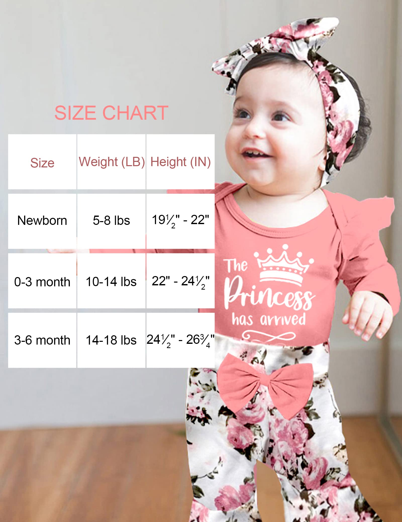 **4-Piece Baby Girl Outfits Set - Ruffle Romper, Bell Bottoms, Headband & Bandana | Newborn Infant Clothes | Perfect Gift Set for Baby Showers & Photo Shoots**