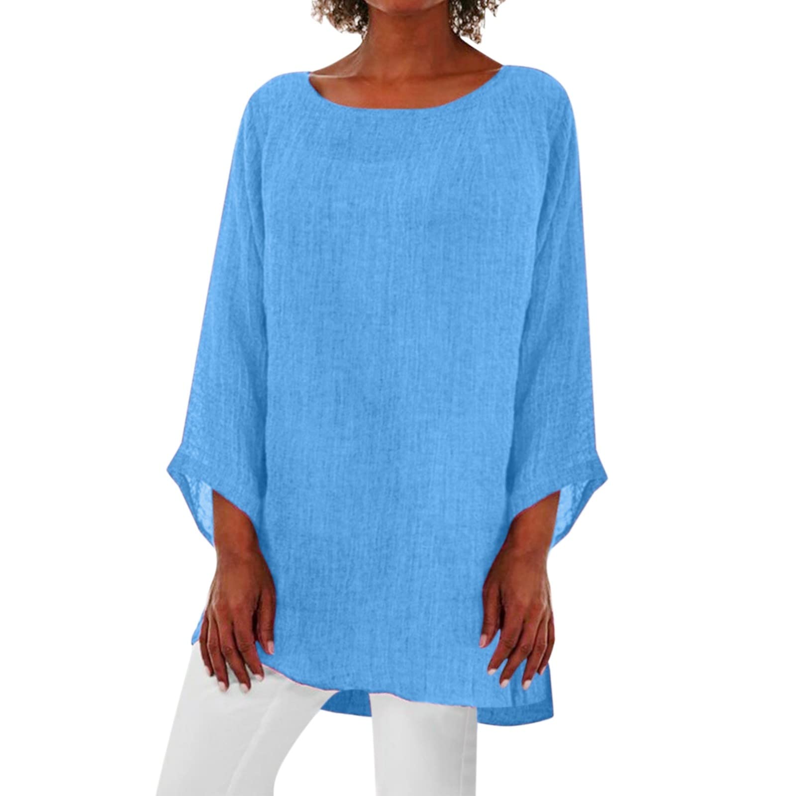 Stylish Women's Long Sleeve Tunic Tops - Casual Crew Neck Blouses & Dressy Shirts for Work, Office & Everyday Wear