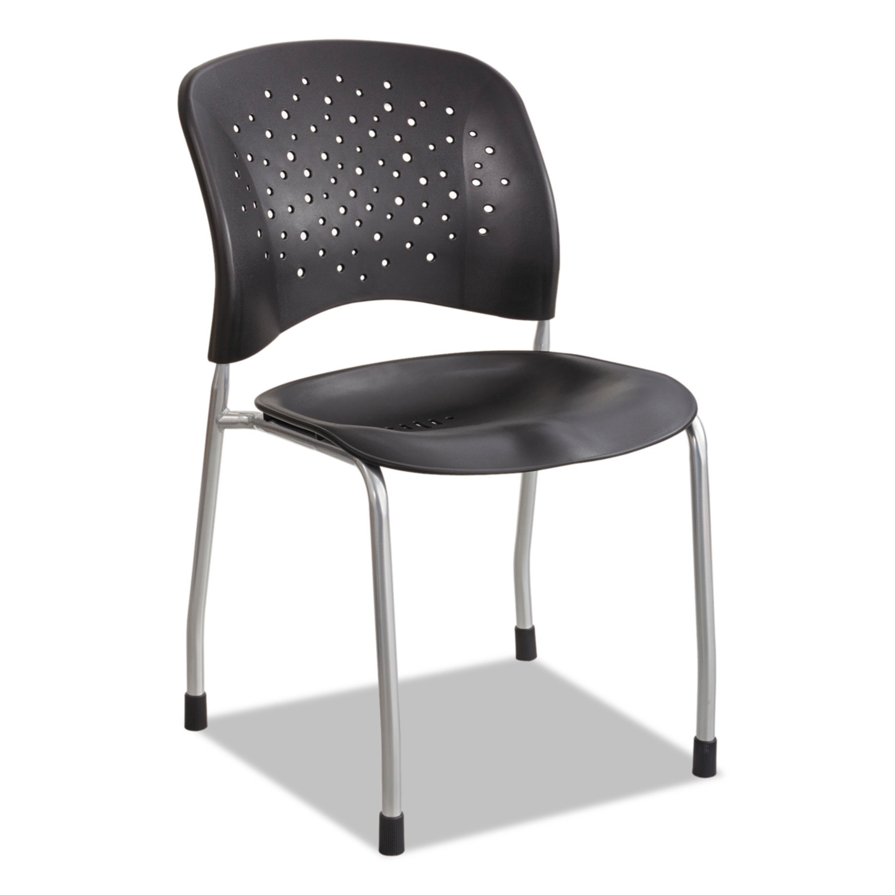 Safco Products 6805BL Reve Guest Chair with Round Back and Straight Legs - Set of 2 Black Office Chairs for Reception, Conference Room, or Home Office Use
