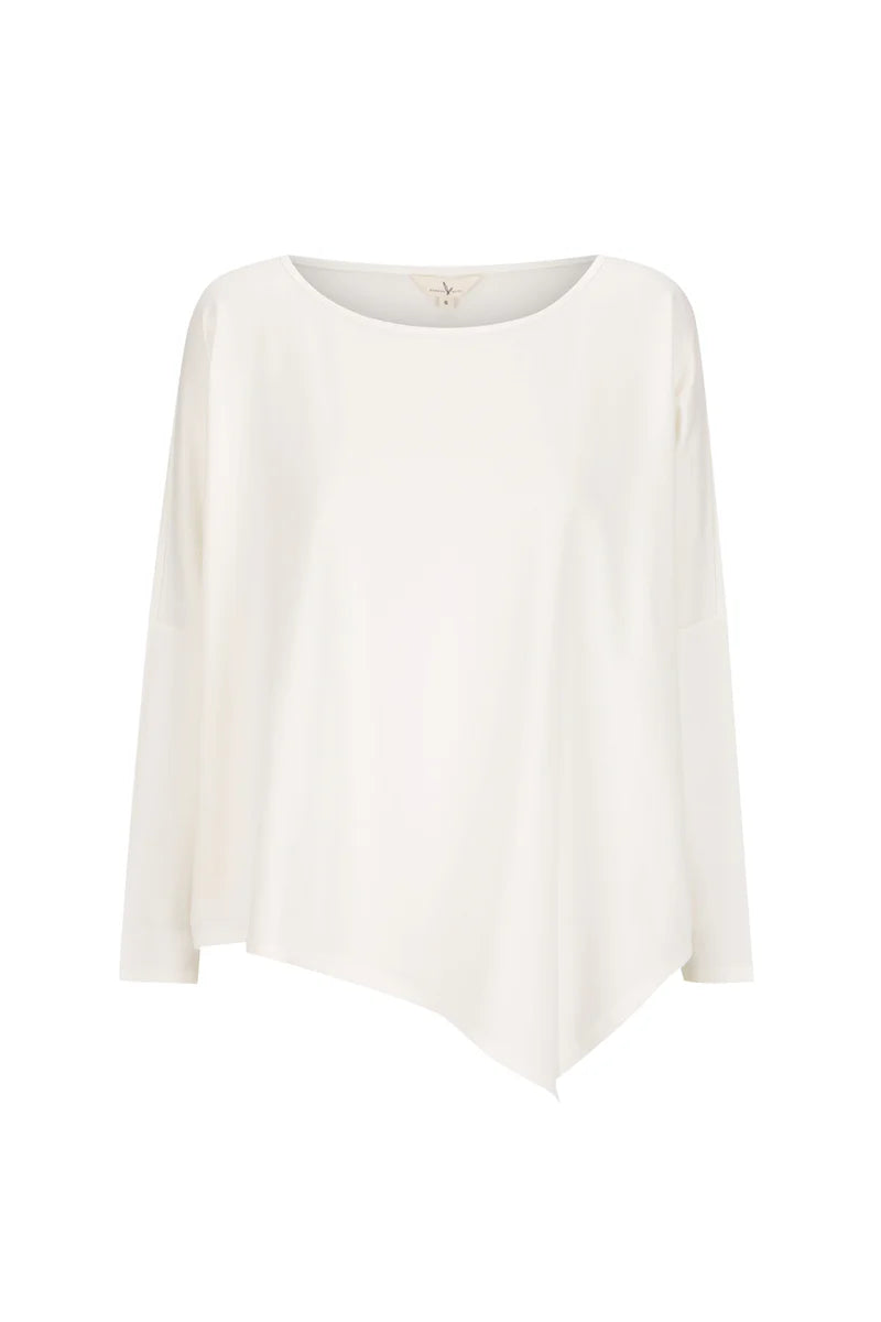 Terry Relaxed Boatneck Top - Soft White | Comfortable Casual Wear for Women | Perfect for Lounging, Travel & Everyday Outfits