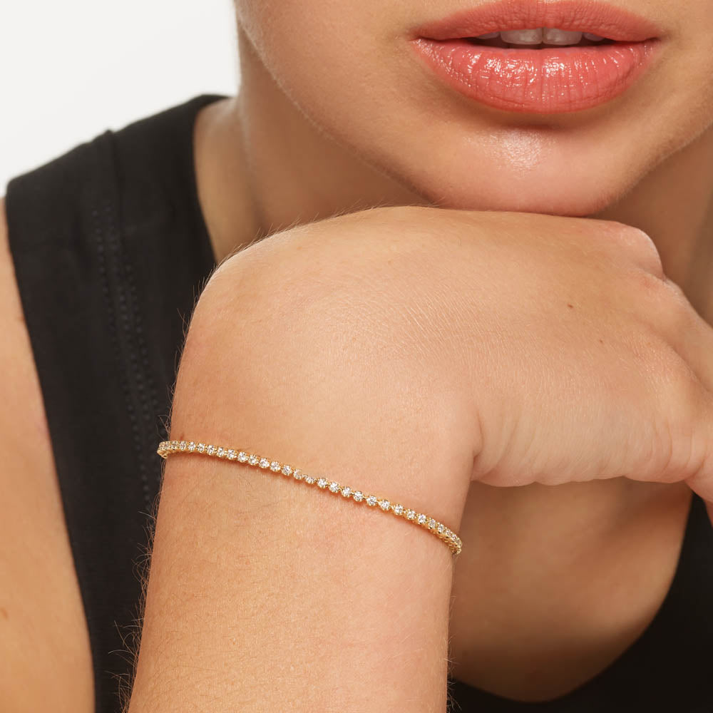 10k Gold Lab Grown Diamond Tennis Bracelet for Women - Elegant Jewelry Gift for Weddings, Anniversaries & Special Occasions