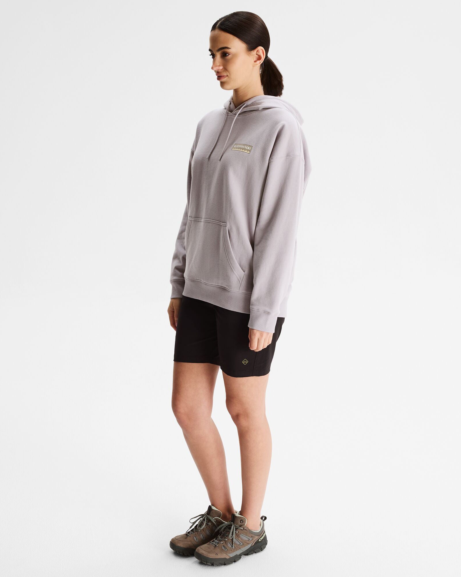 Women's Heritage Logo Slouchy Lightweight Hoodie - Light Haze | Cozy Pullover Sweatshirt for Casual Wear, Lounge & Outdoor Activities