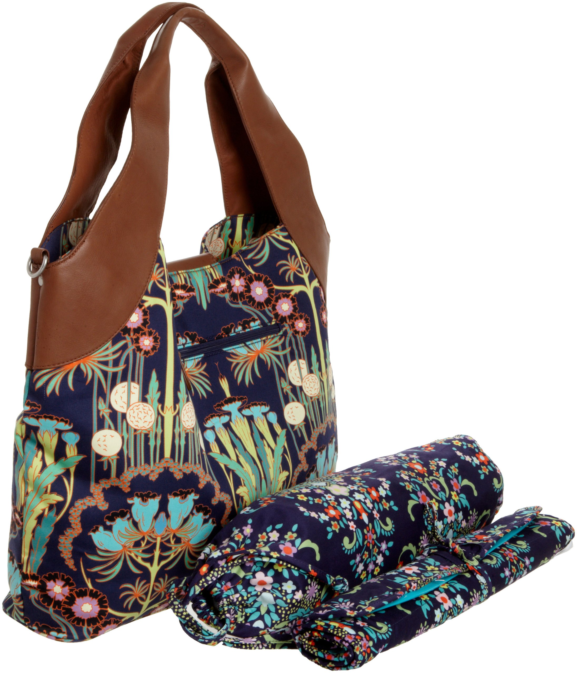 Amy Butler Wildflower Diaper Bag - Stylish & Spacious Baby Tote for Moms - Perfect for Nursery, Travel & Everyday Use