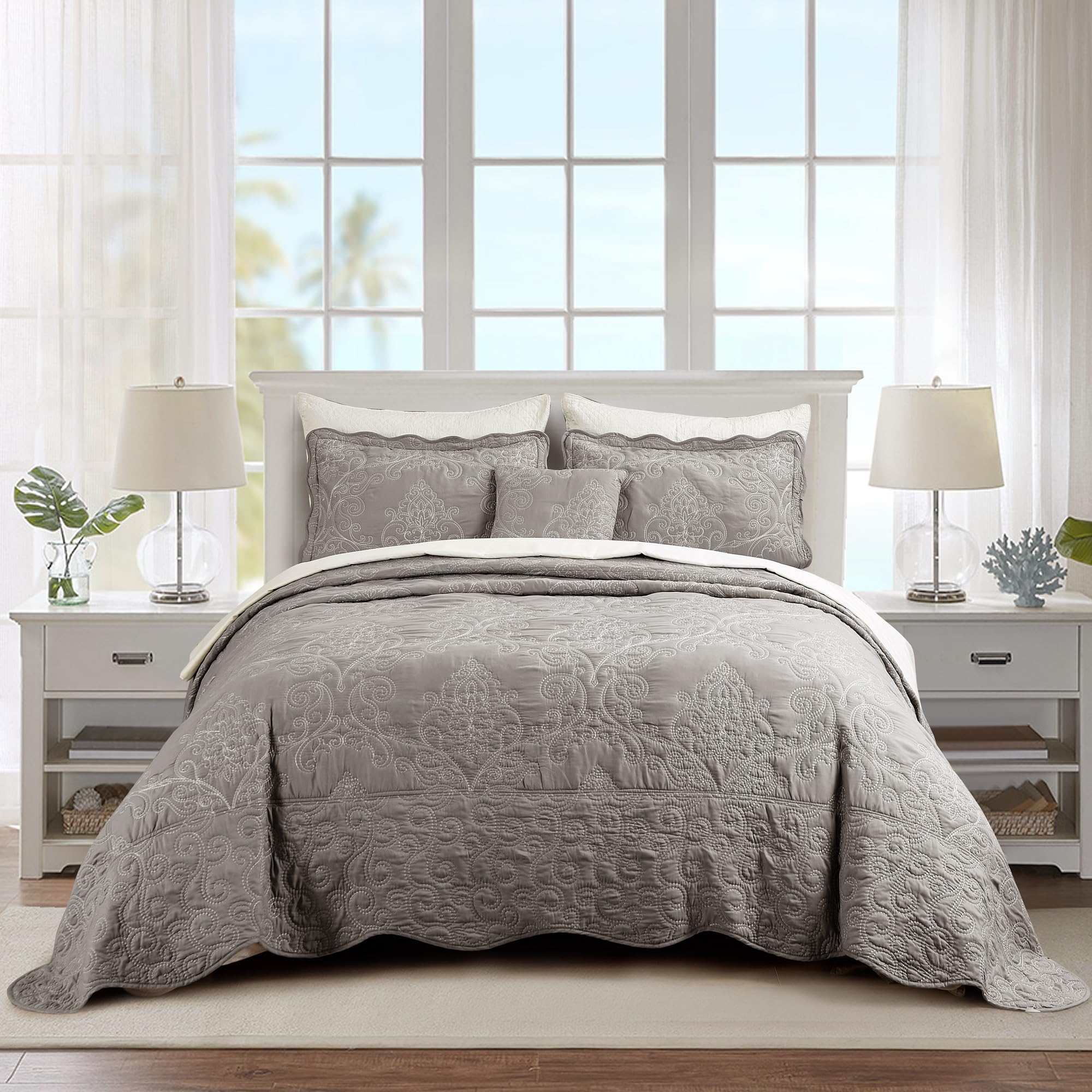 Premium King Size Quilt Bedspread Set - 4 Piece 120