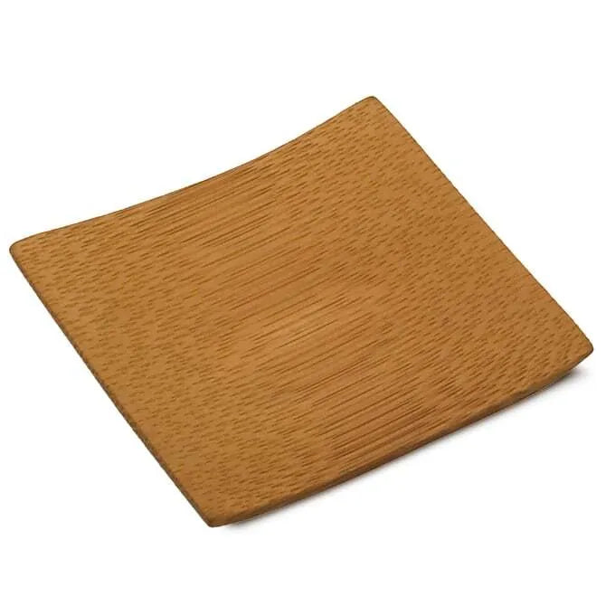 Premium Bamboo Rimless Square Dish - 2.25 Inch Eco-Friendly Appetizer Plate for Sushi, Desserts, and Small Snacks | Perfect for Parties, Picnics, and Home Dining