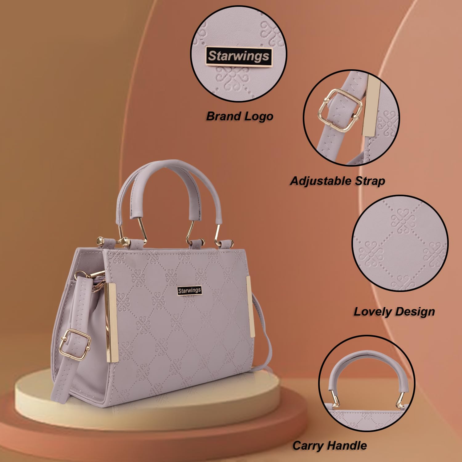 STARWINGS PU Synthetic Leather Women's Satchel Handbag for Work, Travel & Everyday Use | Stylish Ladies Shoulder Bag Purse for Office, Commute & Shopping