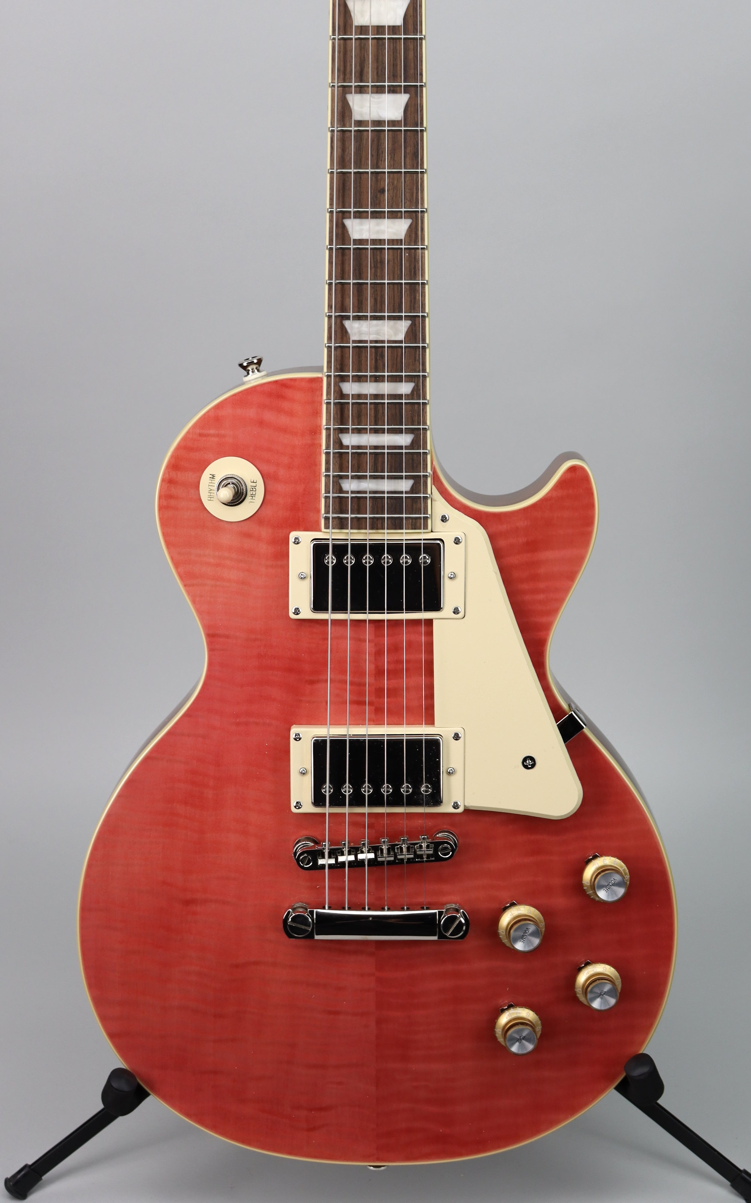 Epiphone Inspired by Gibson Les Paul Standard '60s Electric Guitar in Fuchsia - Perfect for Rock, Blues & Stage Performances