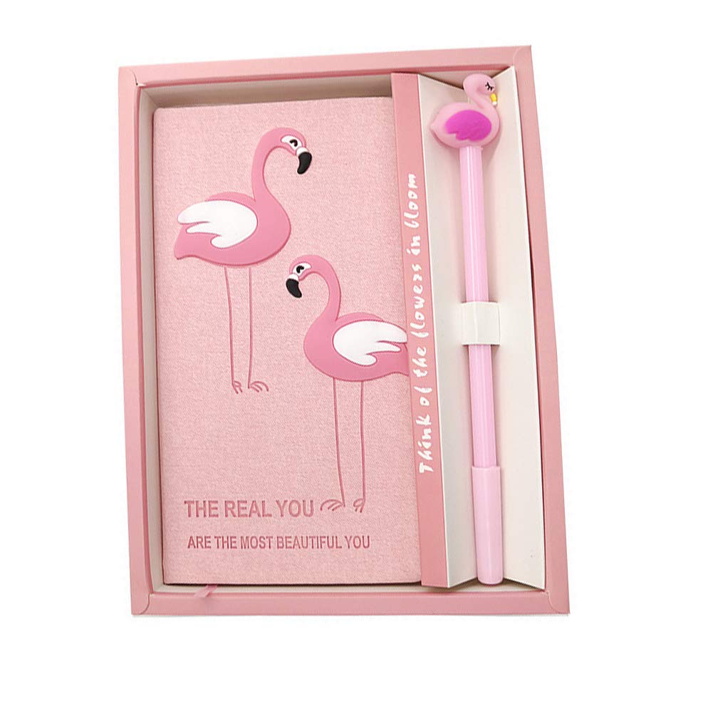 Flamingo Notebook & Pen Set - Pink Diary for School, Office, Gifts