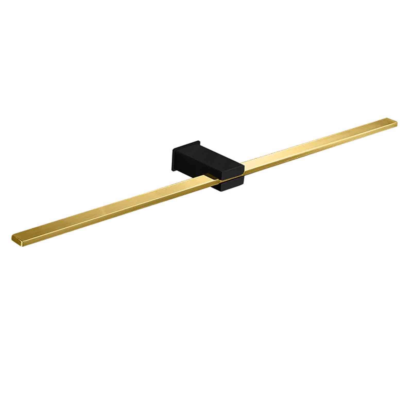 Stainless Steel No Drill Adhesive Wall Mounted Towel Rail - Single Rod Bathroom Towel Hanger for Restroom & Toilet (Gold, 60cm) - Perfect for Small Spaces & Rental Homes