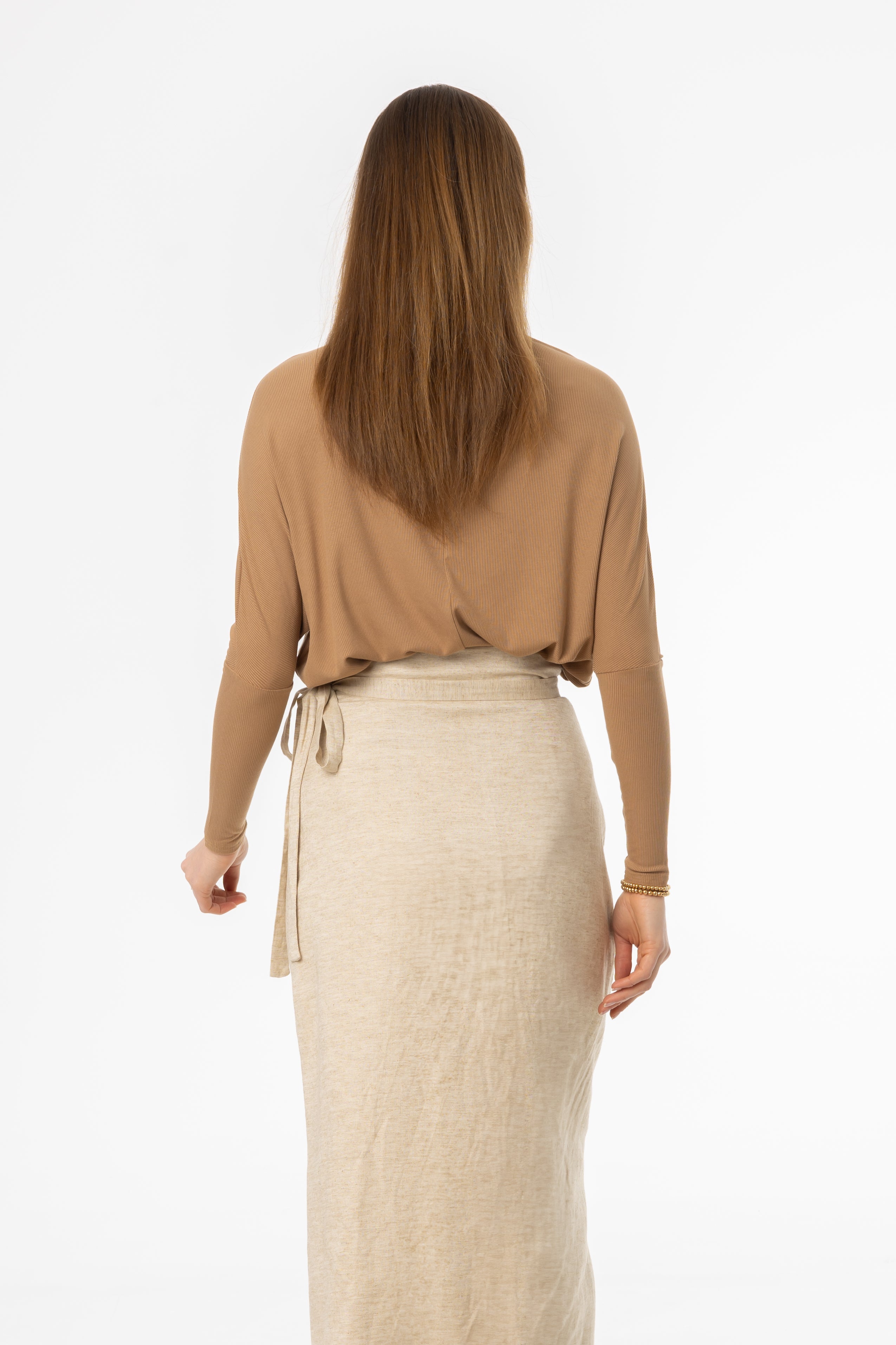 Stylish Mocha Henley Dolman T-Shirt for Women - Comfortable & Trendy Casual Wear for Everyday Outfits