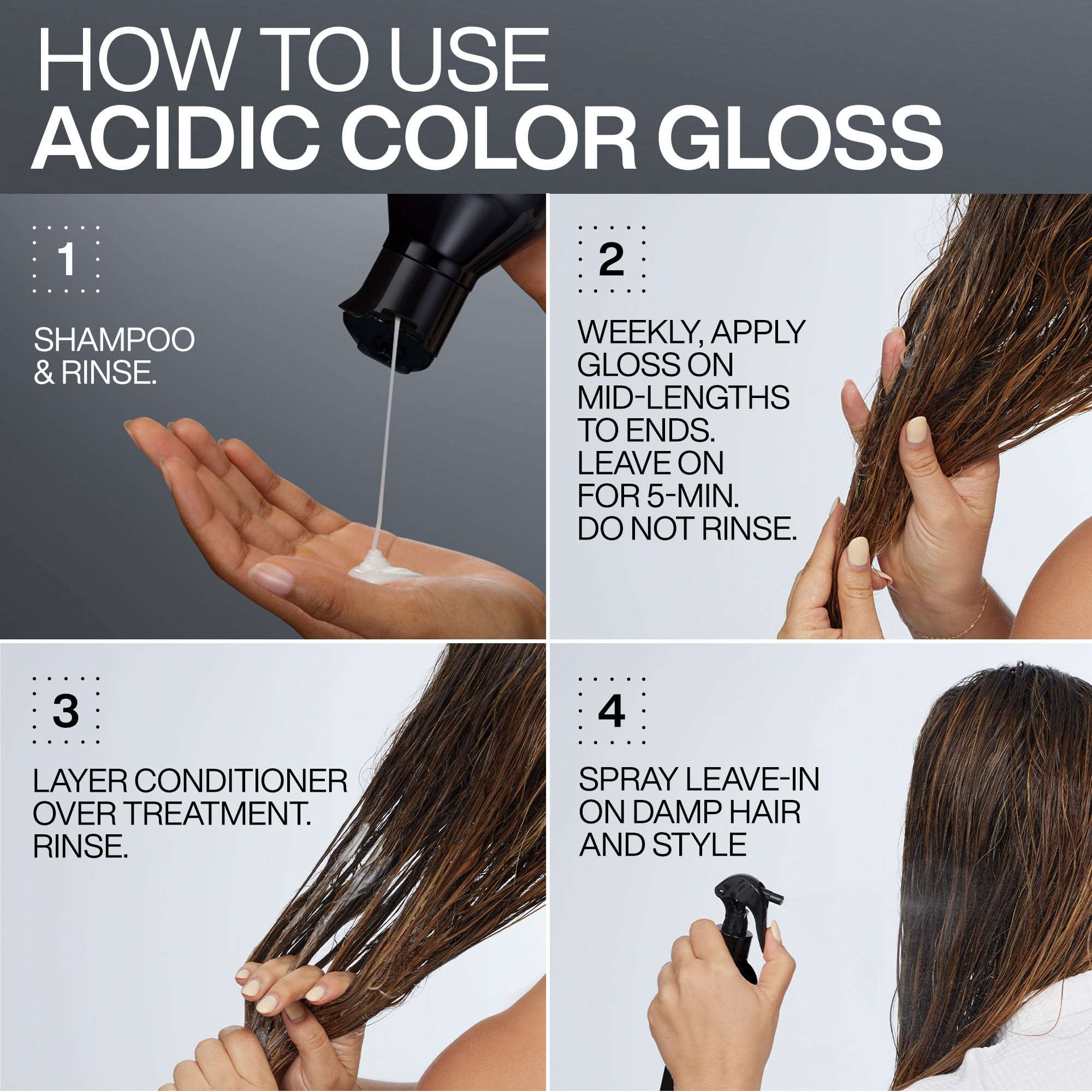Redken Acidic Color Gloss Shampoo, Conditioner & Heat Protectant Set - Citric Acid & Apricot Oil for Vibrant Color-Treated Hair | Extends Shine, Prevents Fading & Heat Damage | Perfect for Salon-Quality Hair Care at Home
