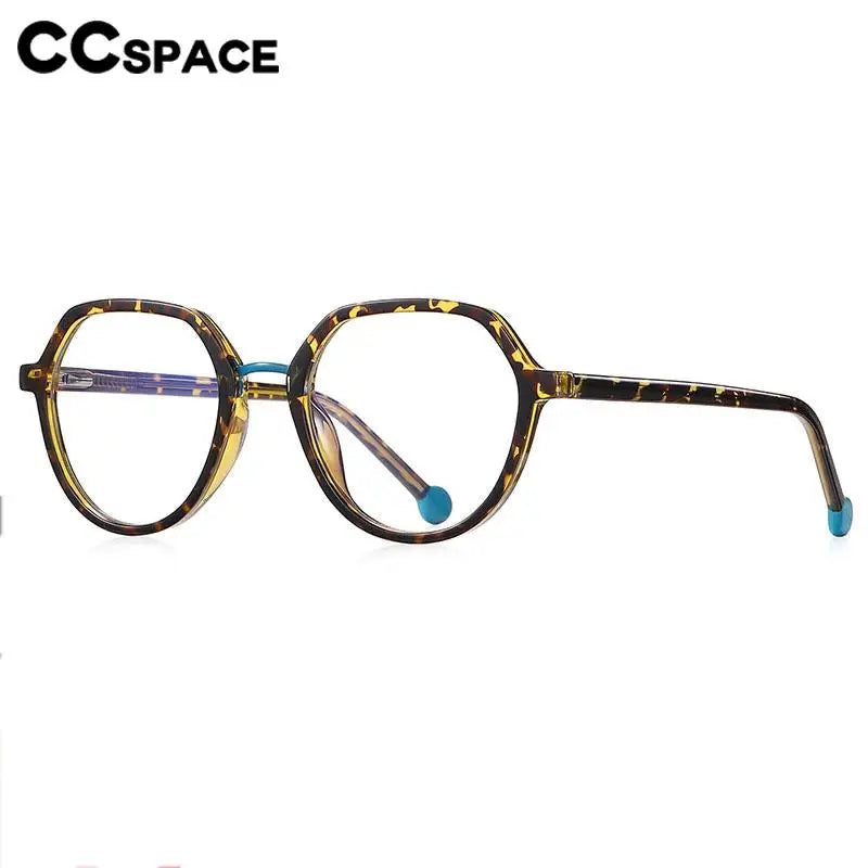 CCspace Unisex Full Rim Flat Top Round TR90 Titanium Eyeglasses 57322 - Lightweight & Durable Glasses for Work, Reading & Fashion