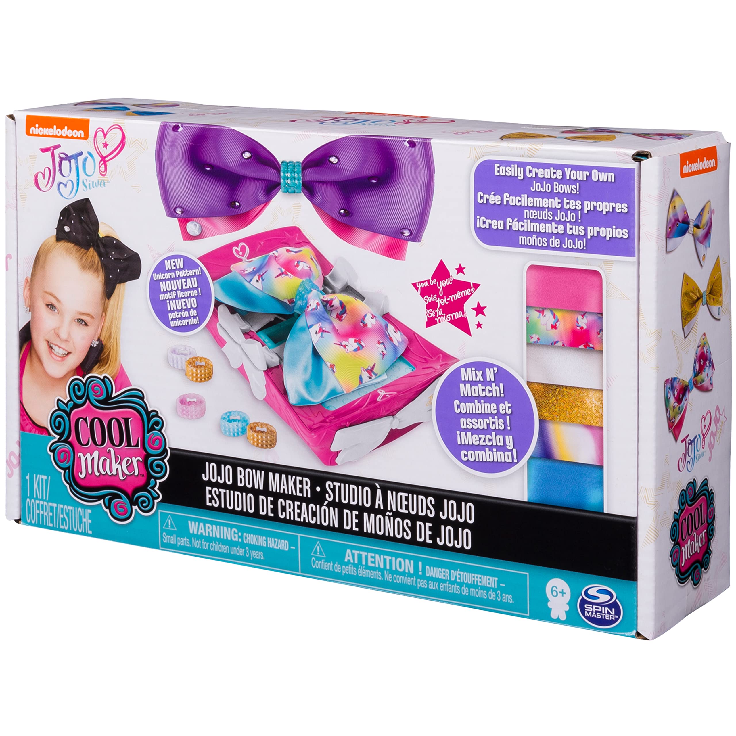 JoJo Siwa Bow Maker Kit for Kids - DIY Rainbow & Unicorn Hair Accessories Craft Set - Best Creative Gift for Girls Age 6+ - Perfect for Birthday Parties, Dress Up Play & DIY Fashion Projects