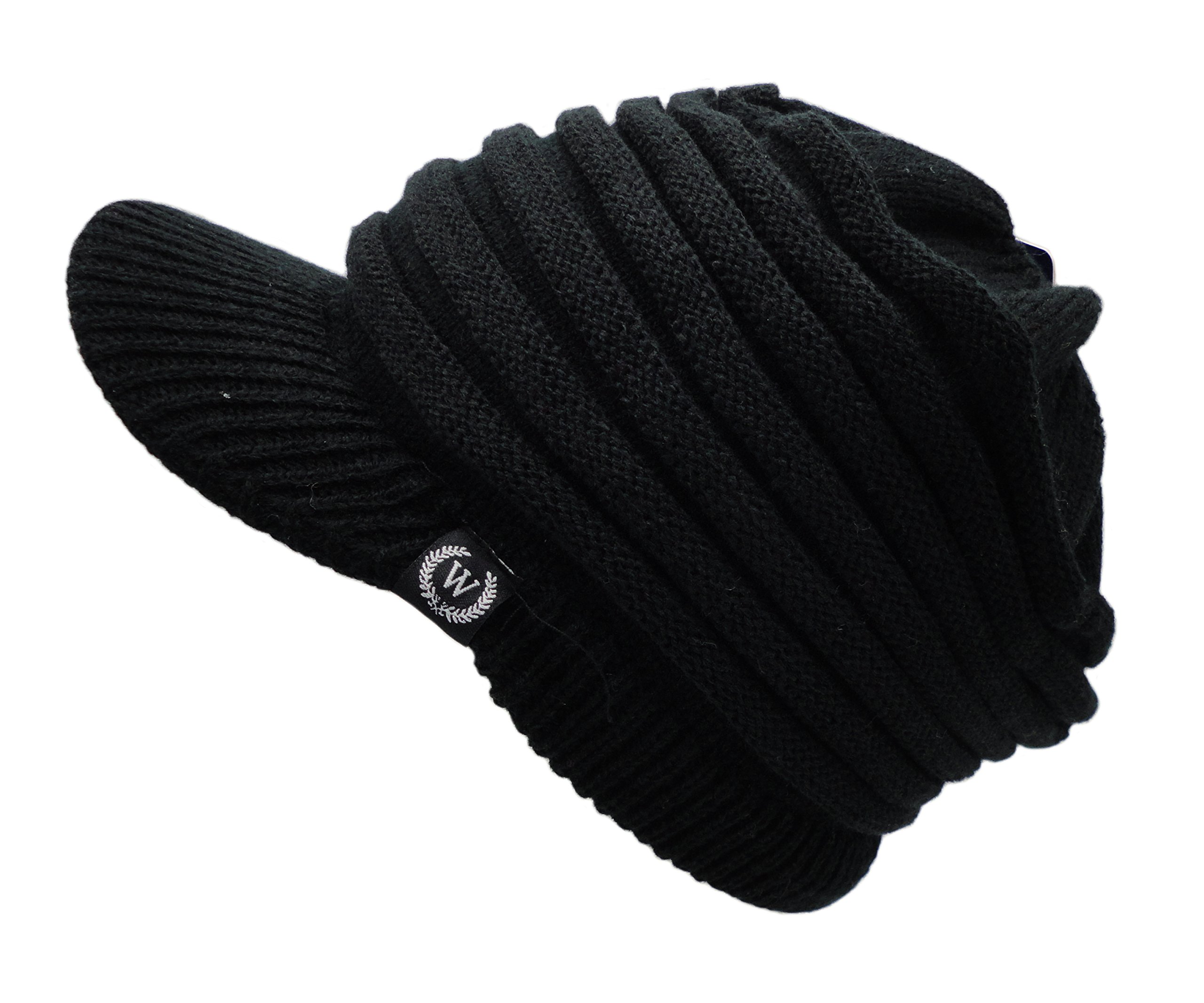 Fashion Women's Cable Knit Slouch Beanie Hat with Visor - Soft Winter Knit Hat for Women, Outdoor Activities & Casual Wear