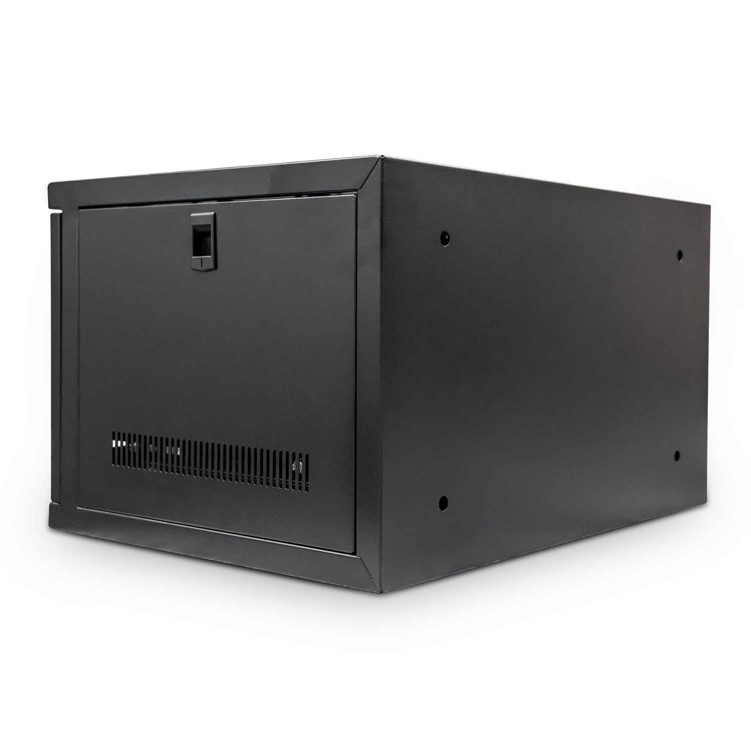 19 Inch Deep Wall Mounted Server Rack Cabinet - 6U Black Network Equipment Rack with Lockable Glass Door & Removable Side Panels for Data Center, Office & Home Network Setup (Front-Rear Locking, Wall Mountable)