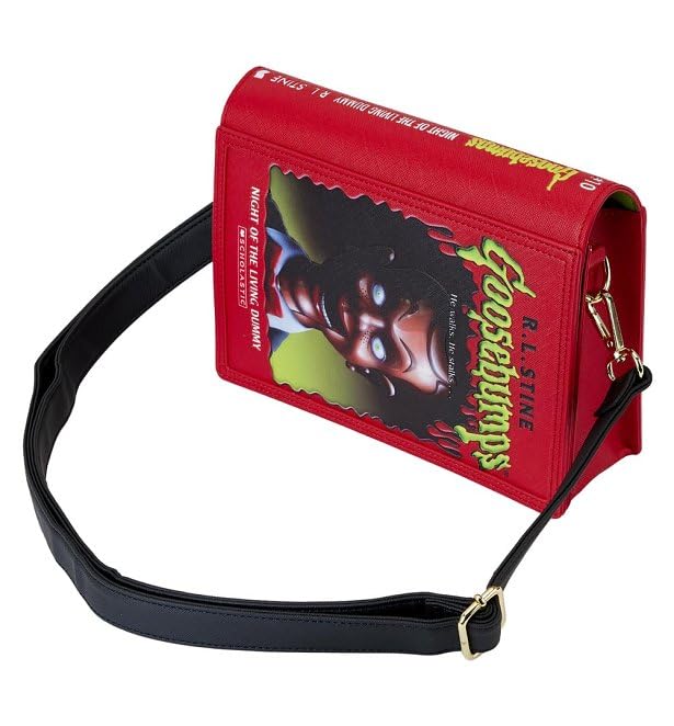 Loungefly Goosebumps Slappy Book Cover Crossbody Bag - Horror Themed Purse for Halloween, Cosplay & Book Lovers - Perfect for Conventions, Trick or Treat & Horror Movie Nights