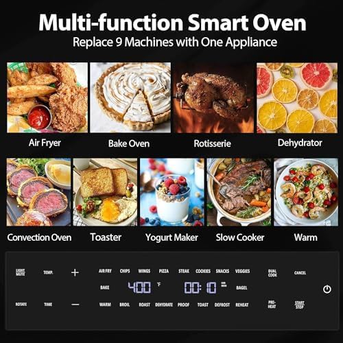 32QT Extra Large Air Fryer Toaster Oven Combo - 19-in-1 Digital Convection Countertop Oven with Rotisserie & Dehydrator, 1800W, Fits 13