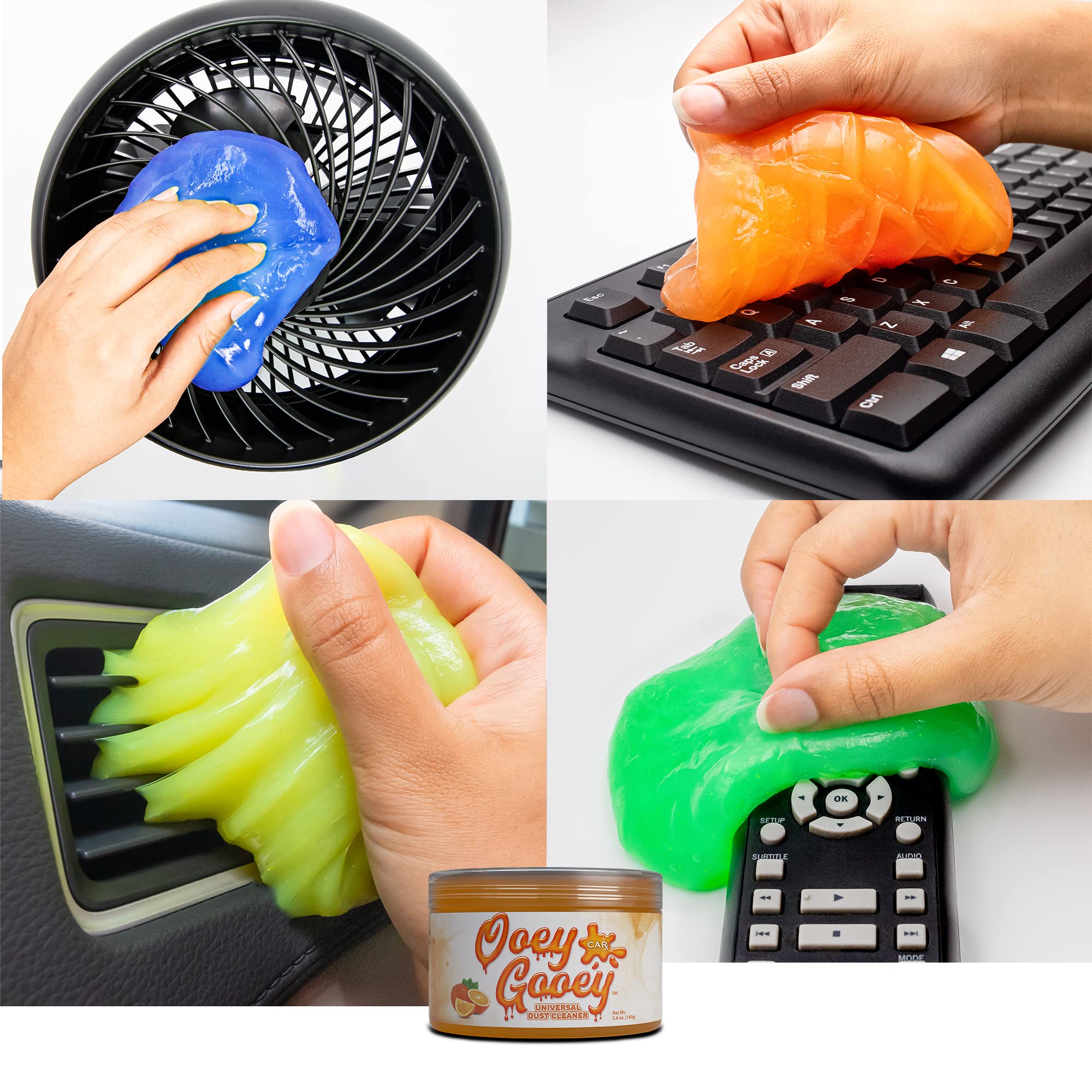 CarX Ooey Gooey Cleaning Gel for Car Interior - 5.6oz Auto Detailing Putty for Keyboards, Vents & Hard-to-Reach Areas (Orange) | Ideal for Cars, Computers & Electronics Cleaning
