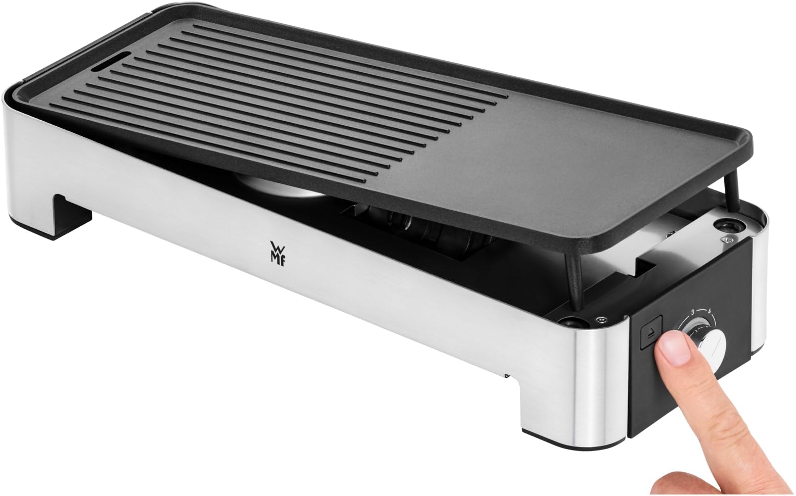 WMF CE Table Grill for 2 People - Electric Indoor Grill with Non-Stick Surface, Adjustable Temperature - Perfect for Family BBQ, Dinner Parties & Romantic Meals at Home