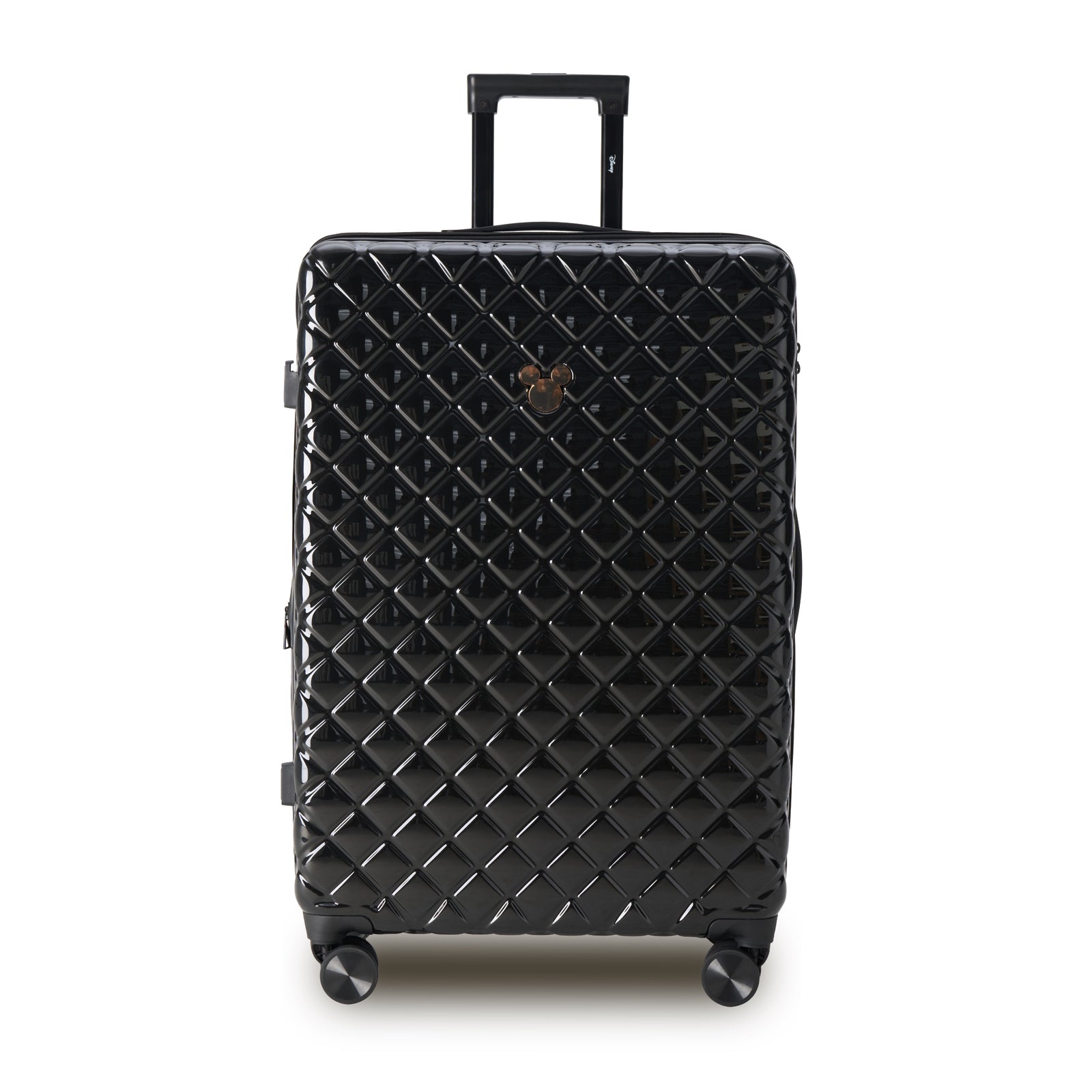 Disney Mickey Mouse DIS323 76cm Large 4-Wheel Spinner Luggage - Black Suitcase for Travel, Business Trips & Vacations