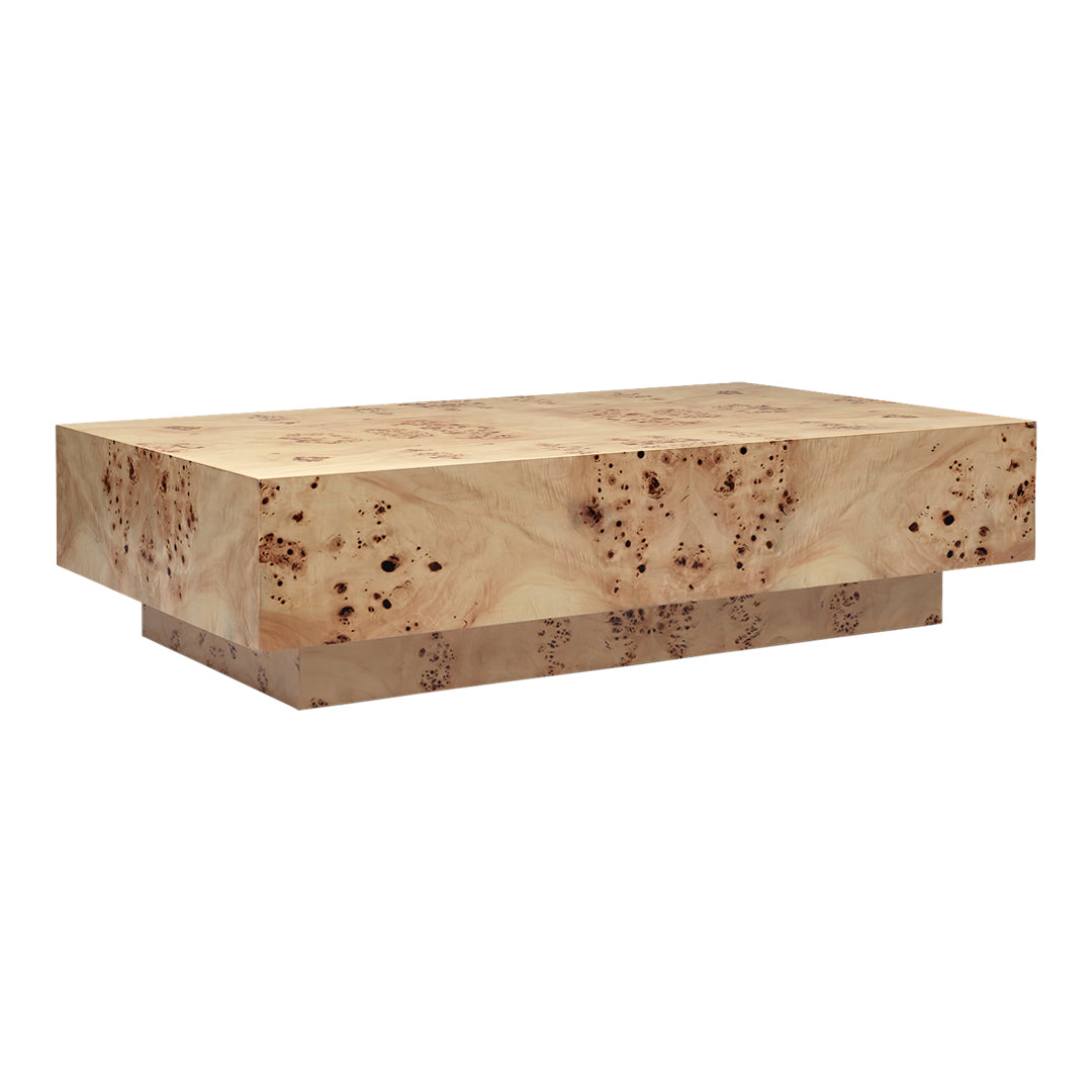 Rustic Burl Wood Coffee Table - Handcrafted Solid Wood Living Room Center Table for Home Decor, Farmhouse & Modern Style - Perfect for Living Room, Lounge, or Office