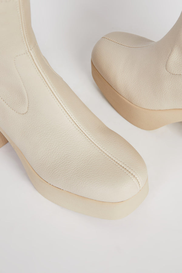 Intentionally Blank Marlowe Boot in Cream - Stylish Women's Ankle Boots for Casual Wear & Fall Fashion