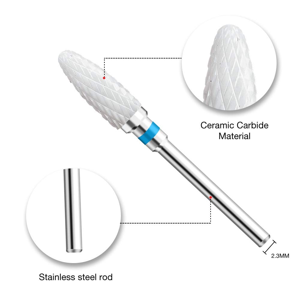 Professional Ceramic Carbide Nail Drill Bits - High Speed Rotary Burr Milling Cutters for Electric Nail Drill Machine | Perfect for Manicure, Pedicure & Nail Art Salon Tools | At-Home & Professional Nail Care Use