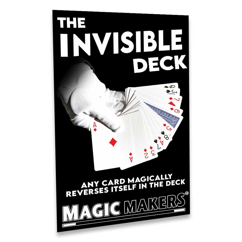 Invisible Deck Magic Trick - Red or Blue Playing Cards for Close-Up Magic & Illusion Performances | Perfect for Magicians, Street Performers & Party Entertainment
