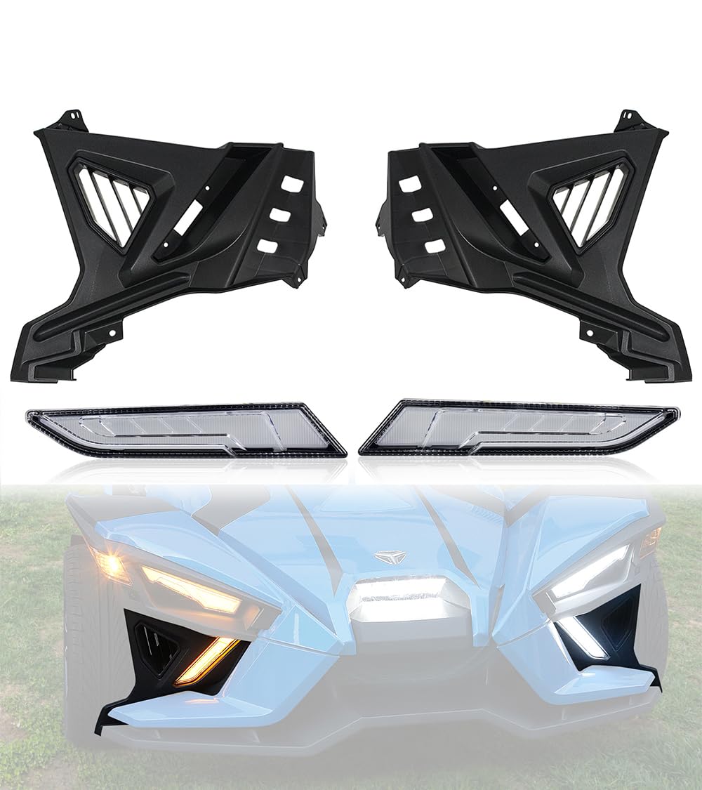 Polaris Slingshot S SL SLR R LE 2014-2021 Lower Accent Panel Light Kit - Compatible Daytime Running Lights & Trim Panel Replacement for 2884605 2884606 (Front) - Perfect for Night Driving & Custom Car Upgrades