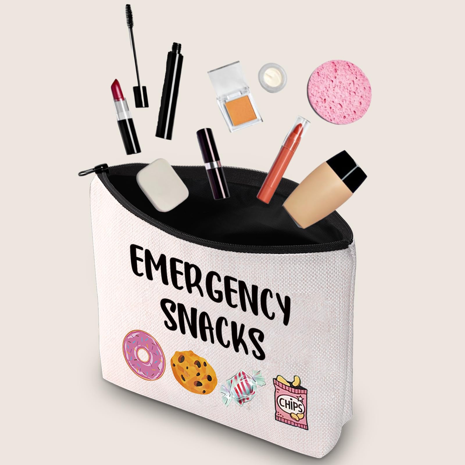 JXGZSO Food Safe Snack Storage Bag - Reusable Zipper Pouch for Emergency Snacks, Makeup & Travel Essentials - Perfect for School, Office & Outdoor Adventures