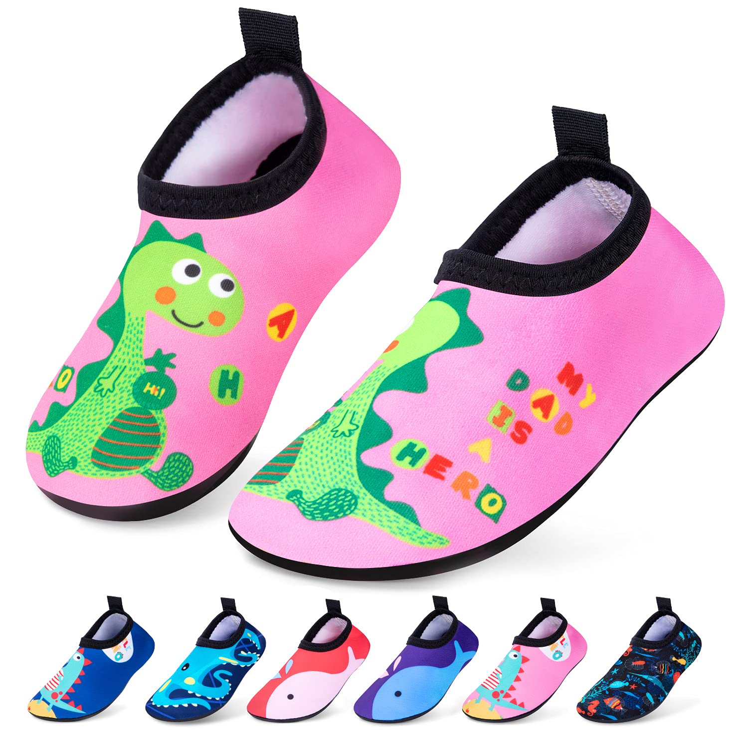 **Non-Slip Quick Dry Water Shoes for Kids & Toddlers - Boys Girls Swim Beach Shoes, Barefoot Aqua Socks for Outdoor Sports, Pool, Surfing & Water Play**