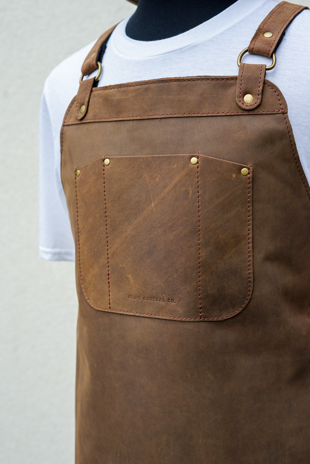 Premium Full Grain Leather Apron - Crazyhorse Brown Heavy Duty Work Apron for Cooking, BBQ, Grilling & Woodworking - Durable Chef & Craft Apron with Adjustable Straps