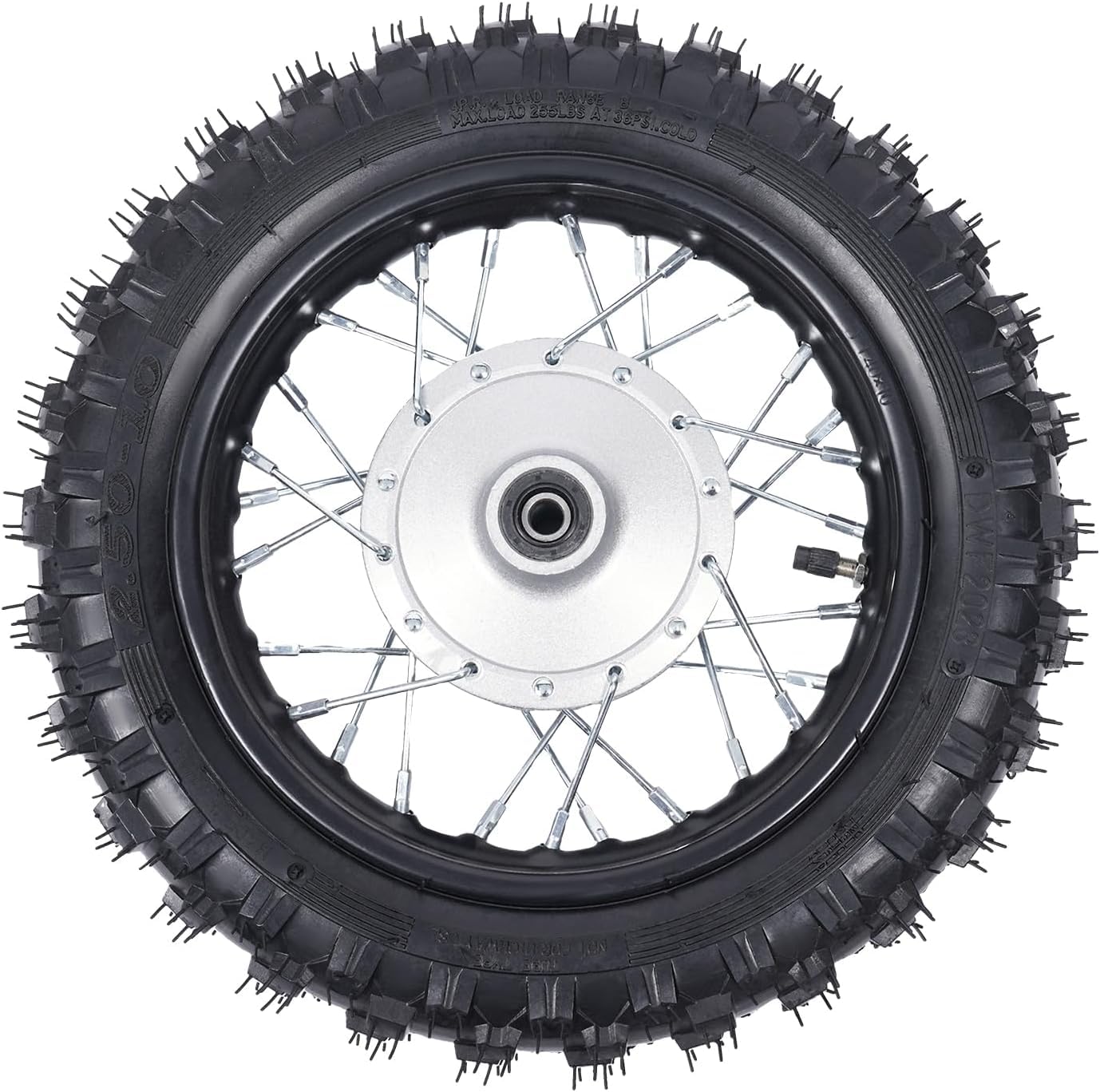 Honda CRF50 XR50 BBR KLX Dirt Bike Front & Rear Wheel Set - 2.50-10 Alloy Rim with Drum Brake, Chain & Chain Plate - Perfect for Off-Road, Pit Bikes & Trail Riding
