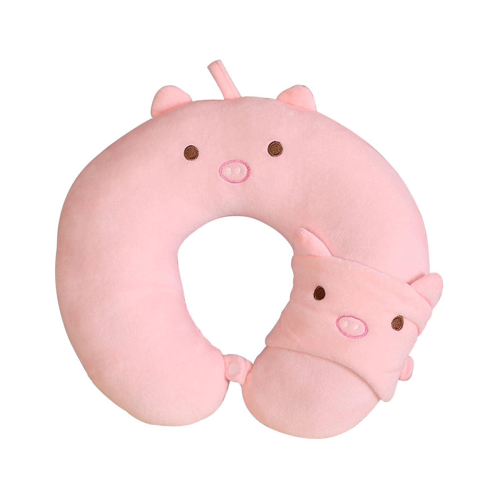 Saycker Kids & Adults Travel Pillow - U-Shaped Neck Support with Eye Cover - Machine Washable Airplane, Car, Home & Office Pillow (Pink) | Perfect for Long Flights, Road Trips, Napping & Relaxation