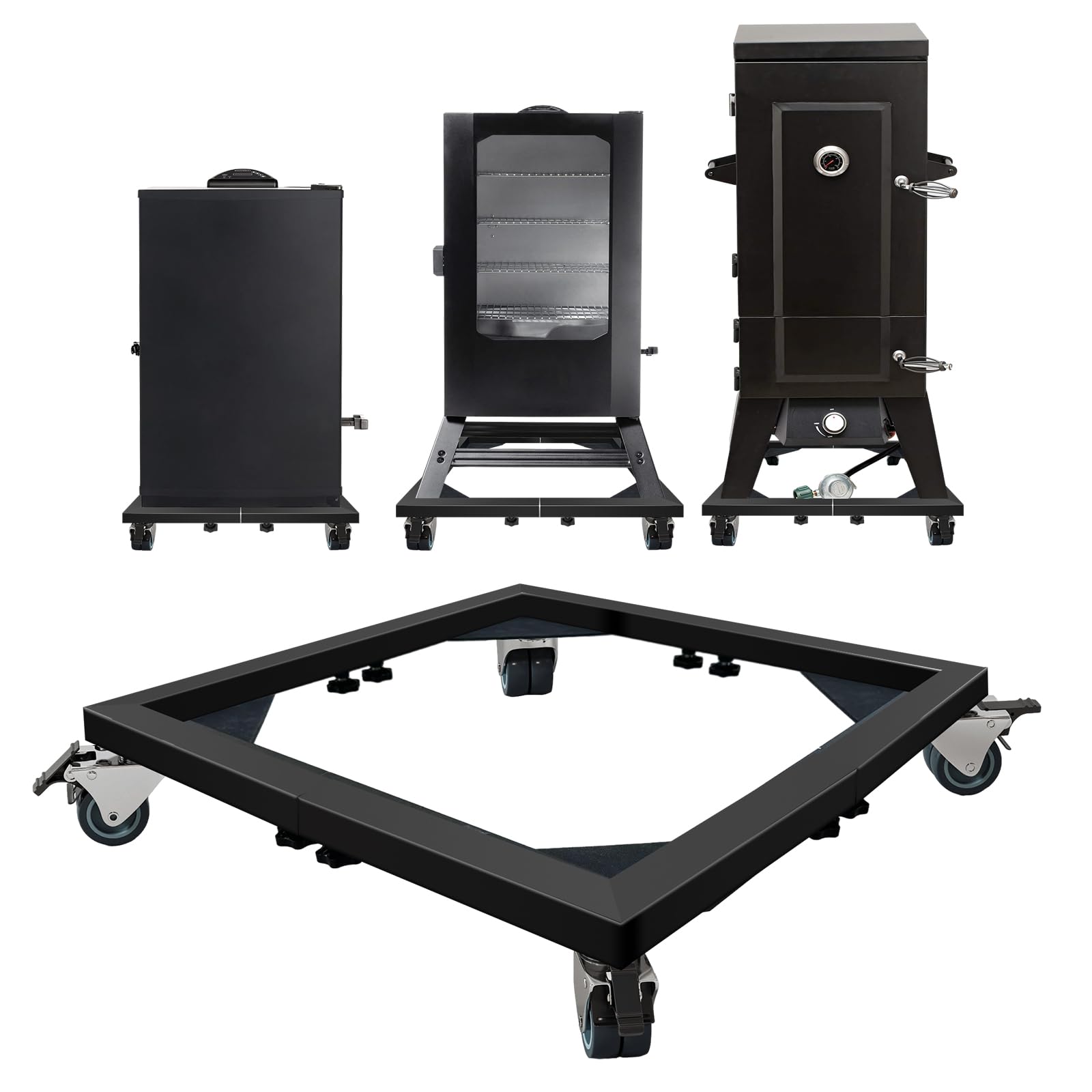 Heavy Duty All Steel Universal Smoker Stand for Electric, Vertical & Digital Smokers - Portable Base for Outdoor BBQ, Grilling & Backyard Cooking