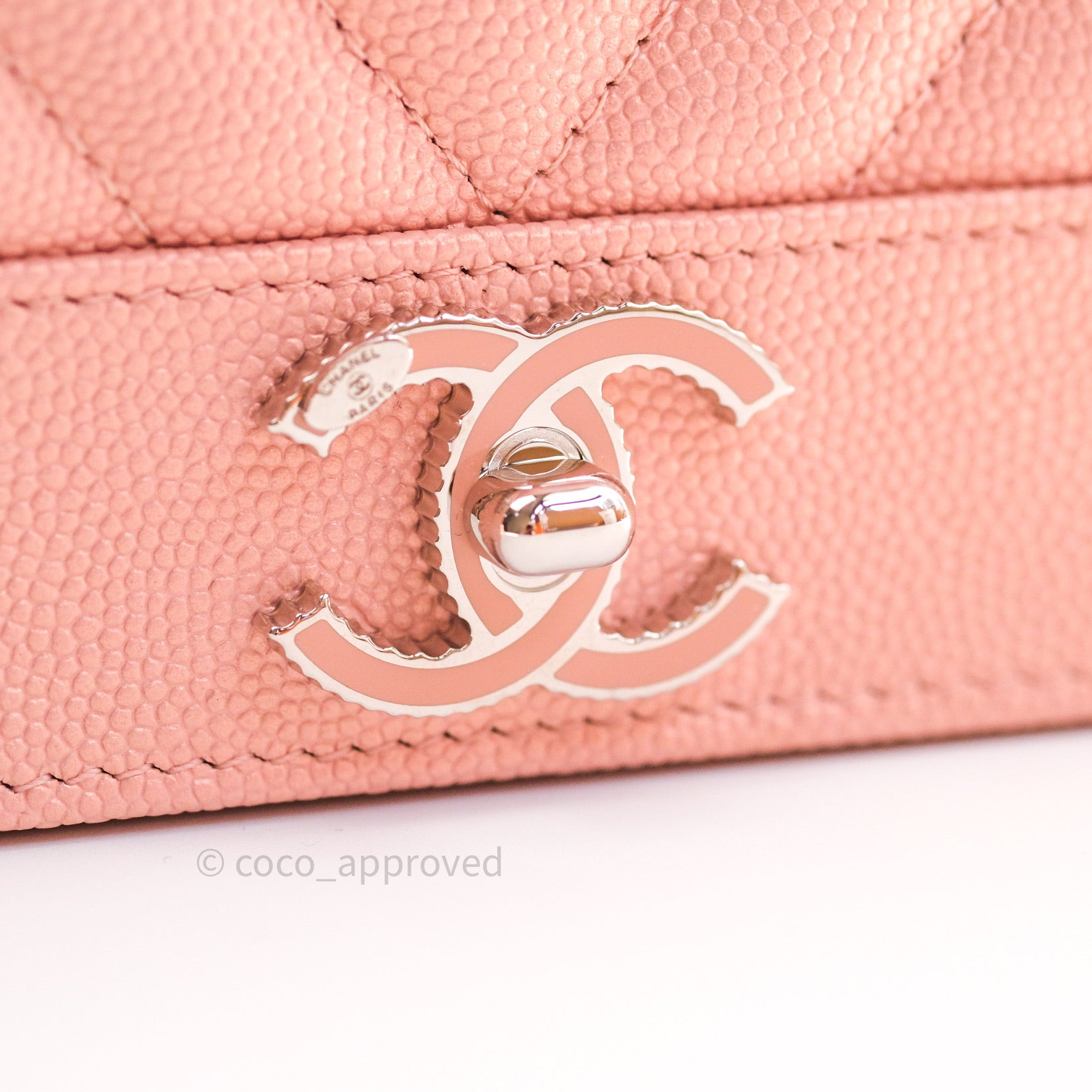 Chanel Chevron Wallet on Chain WOC Rose Gold Caviar Leather with Silver Hardware - Perfect for Evening Events & Luxury Fashion Accessories